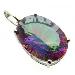 Mystic Topaz Gemstone Sterling Silver Pendant 01